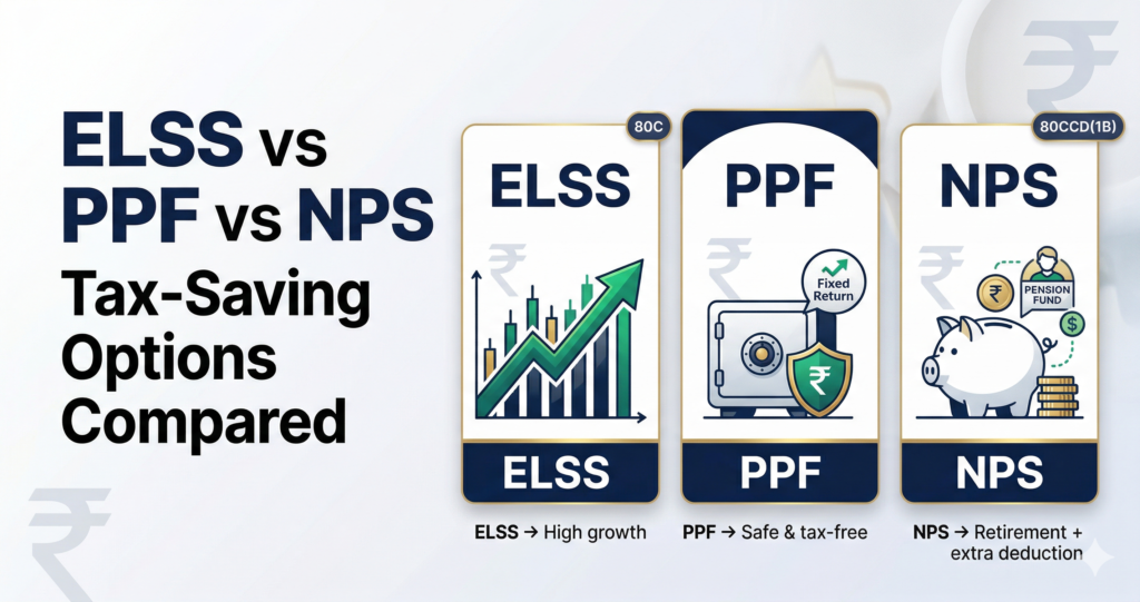 ELSS vs PPF vs NPS: Tax-Saving Options Compared